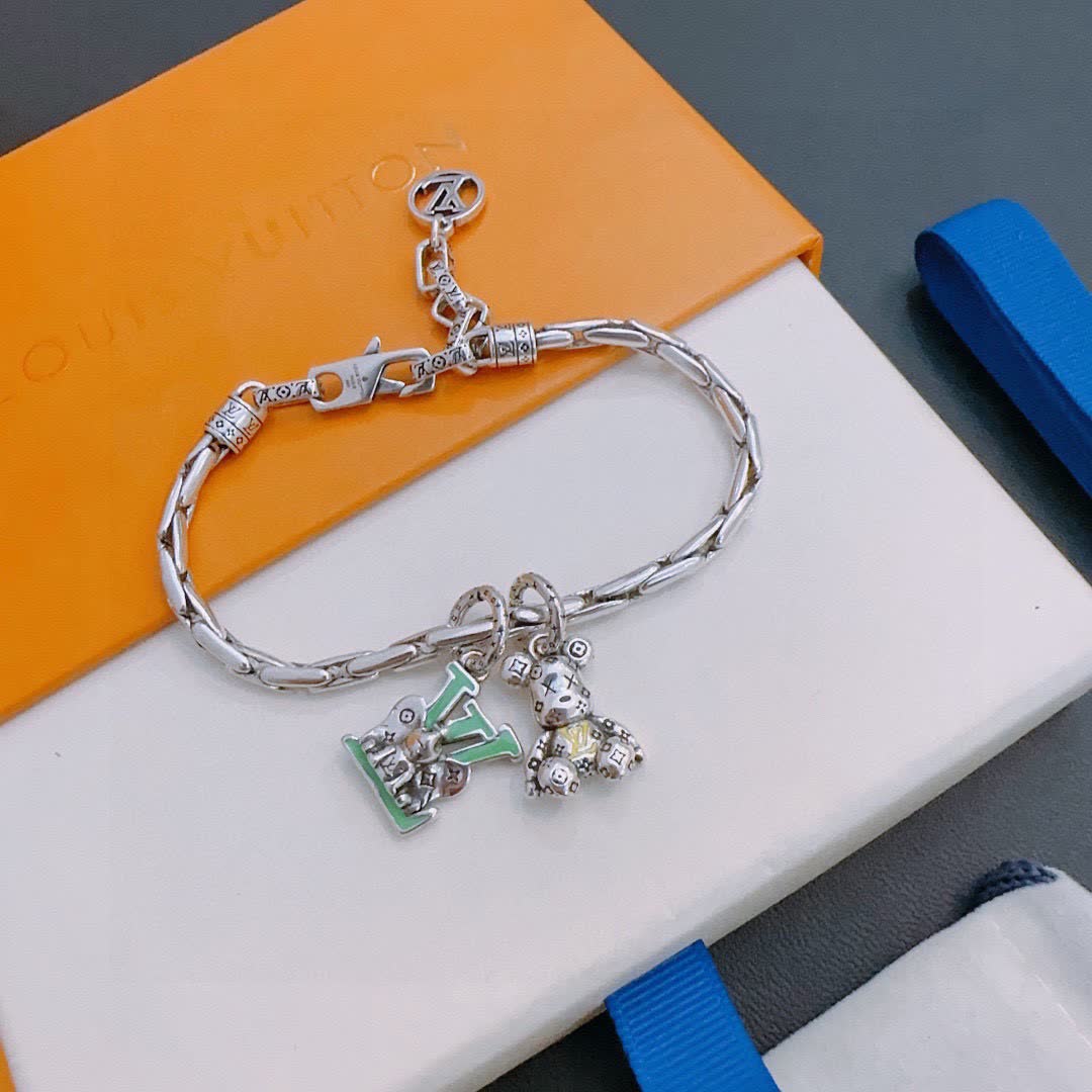Louis Vuitton Silver Bracelet with Charms